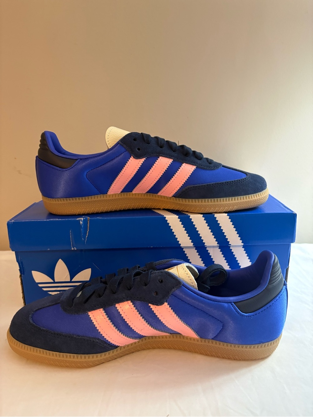 Adidas Samba OG Women’s Size 8 Sneakers Blue Indigo Pink 3 Stripe NWT NIB